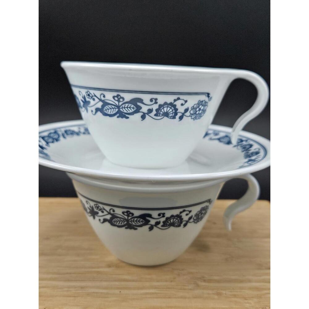 3pc Corelle Old Town Blue Replacement Set - 2 Tea Cups & 1 Saucer - Blue Onion - Picture 15 of 15